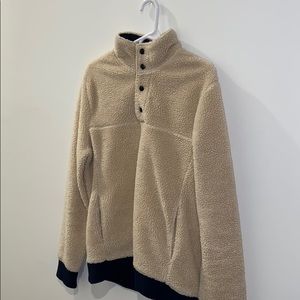 J crew authentic fleece Sherpa mockneck pullover